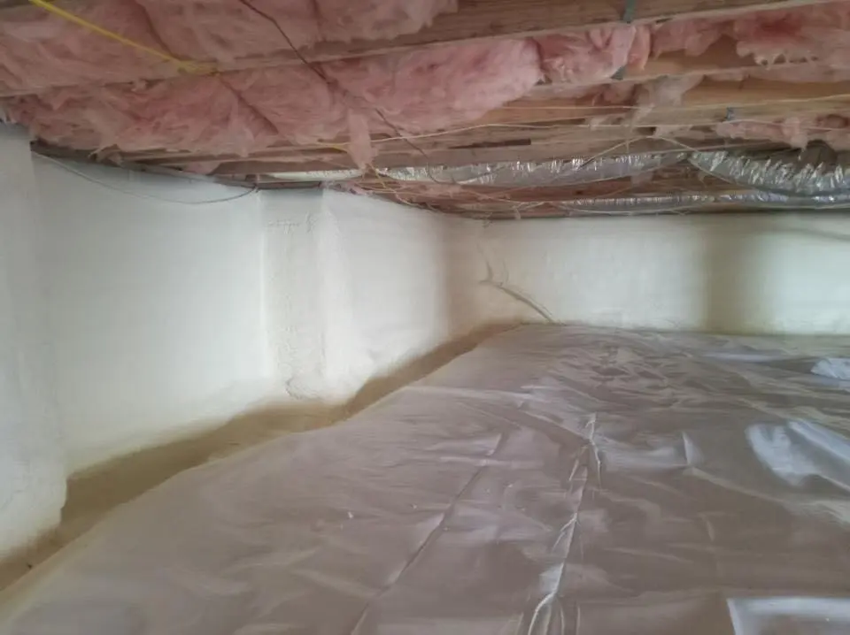 Crawl space encapsulation with closed-cell spray foam for Roof Waterproofing in Oak Forest